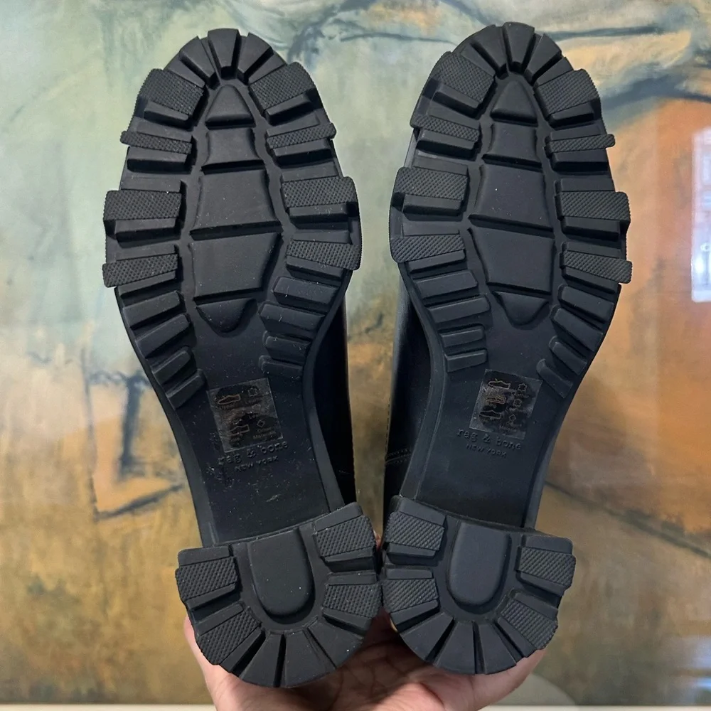 🌹RAG & BONE🌹 Shiloh Mid Leather Chelsea Boot In Black Size: 41 - Picture 16 of 16